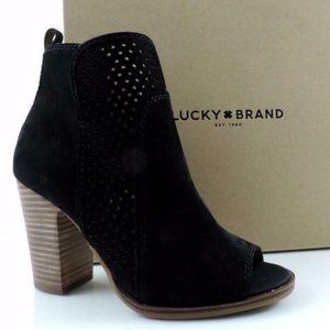 Lucky Brand LK Lahmek Suede Peep Toe Booties